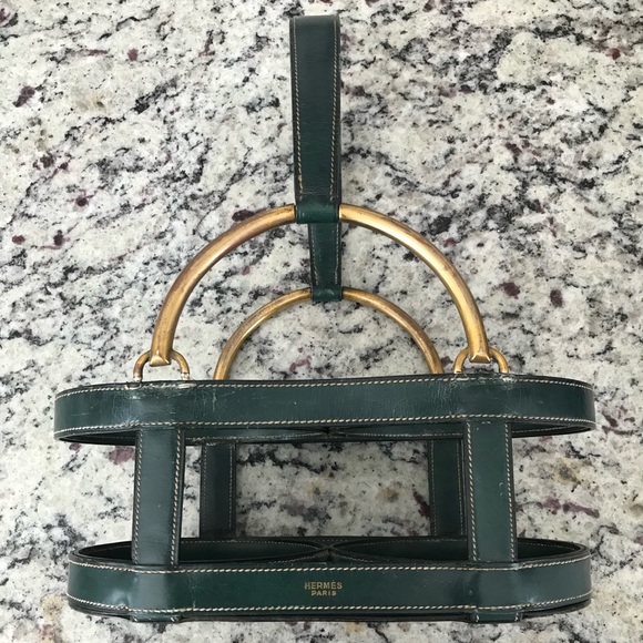 Hermes Other - Vintage Hermes decanter holder leather brass